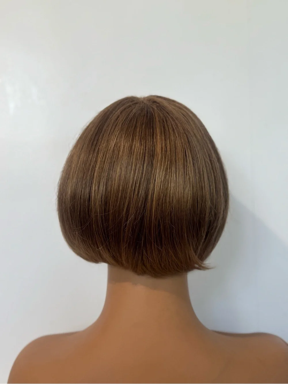 Aderans Noriko Collection Brown Short Bob Wig with Bangs Hair Piece Made in Thai